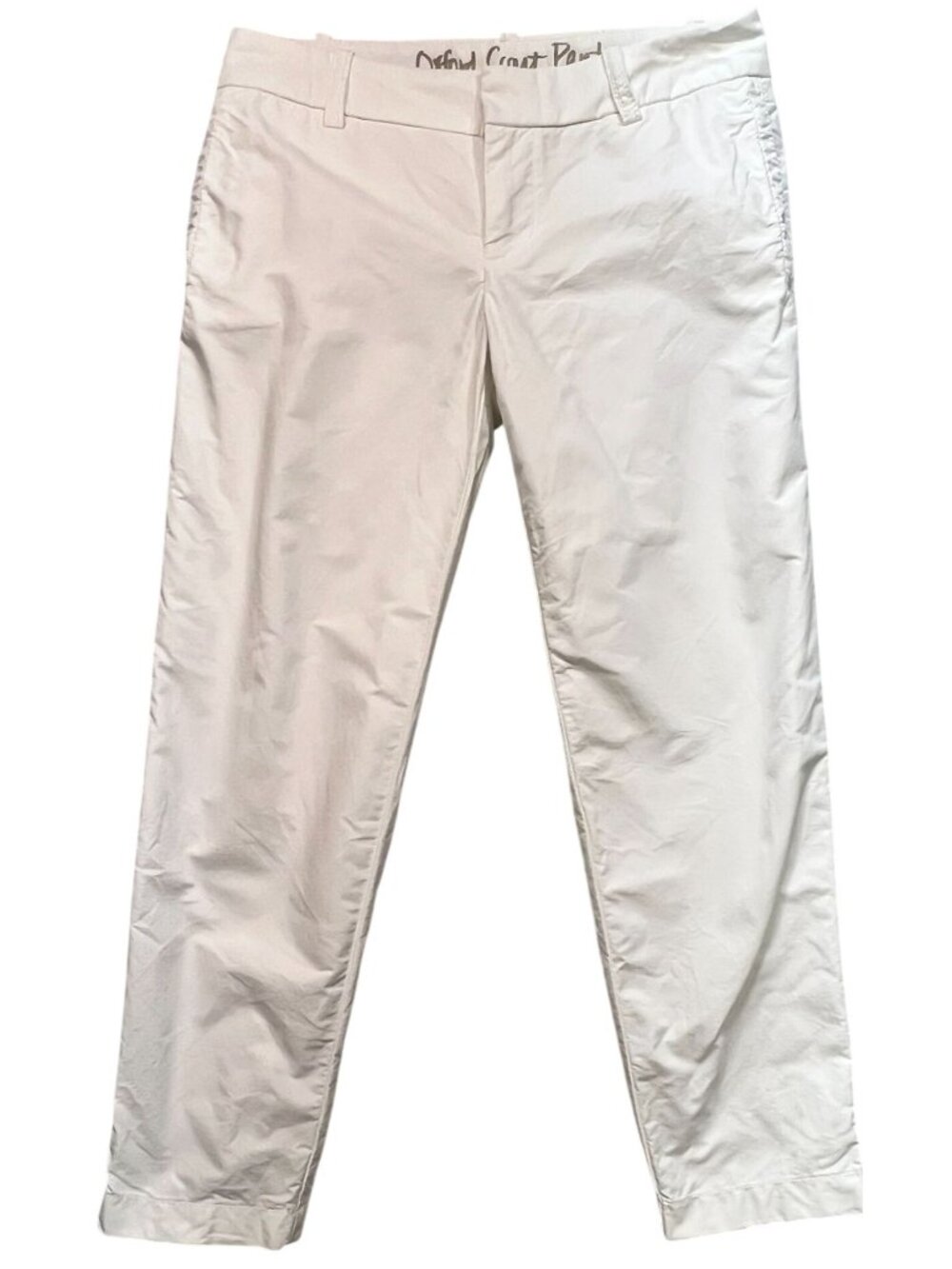 J.Crew Women's City Fit Oxford Scout Pants Flat Front Size 0 White Solid Pockets